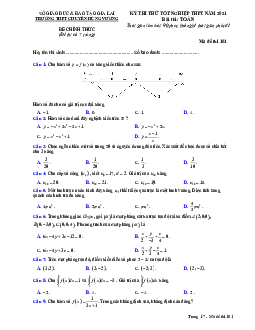 Đề thi thử Toán tốt nghiệp THPT 2021 trường chuyên Hùng Vương – Gia Lai