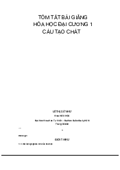 Bài Giảng Cấu tạo chất - Hóa đại cương 1 | Trường Đại học Khoa học Tự nhiên, Đại học Quốc gia HCM