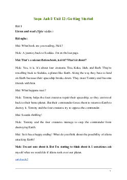 Giải Tiếng Anh 8 Unit 12: Getting Started | Kết nối tri thức