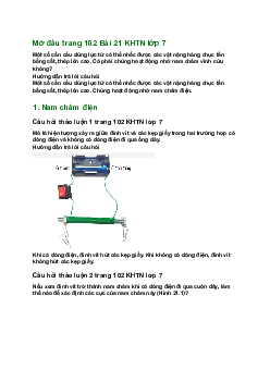Giải SGK Khoa học tự nhiên 7 Bài 21: Nam châm điện| Chân trời sáng tạo