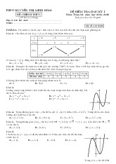 Đề học kỳ 1 toán 12 Trường THPT Nguyễn Thị Minh Khai Hà Nội