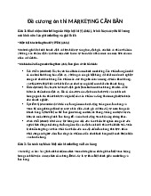 Đề cương ôn thi Marketing Cơ bản cho kỳ thi cuối kỳ | Marketing cơ bản | Đại học Nông Lâm Thành phố Hồ Chí Minh