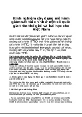 Kinh nghiệm giám sát tài chính toàn cầu và bài học cho Việt Nam | Giám sát tài chính | Học viện Tài chính