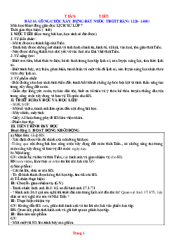 Giáo án Lịch Sử 7 chân trời sáng tạo học kỳ 2