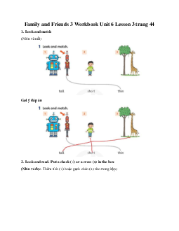 Family and Friends 3 Workbook Unit 6 Lesson 3 trang 44