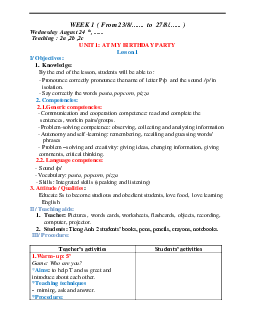 Giáo án Tiếng Anh 2 sách Kết nối tri thức với cuộc sống (Cả năm)