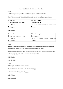 Giải Tiếng Anh 10 Unit 2B: Talk about Free Time | Explore New Worlds