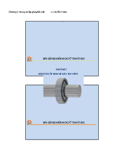 Tài liệu cơ khí: Chương 2: Dung sai lắp ghép bề mặt trụ trơn  | Trường Đại học Thủy Lợi