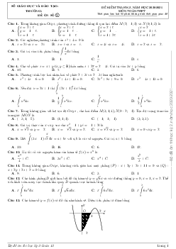 TOP15 đề ôn thi cuối HK2 Toán 12 dành cho học sinh yếu – trung bình