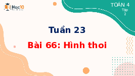 Giáo án điện tử Toán 4 Tuần 23 Bài 66 Cánh diều: Hình thoi