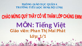 Giáo án điện tử Tiếng việt 1 bài 2 Chân trời sáng tạo : Nói với em