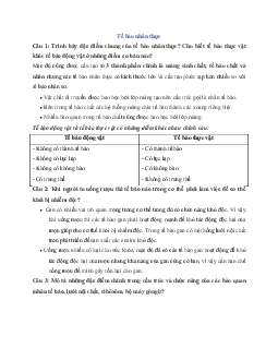 Bài tập Sinh học lớp 10: Tế bào nhân thực