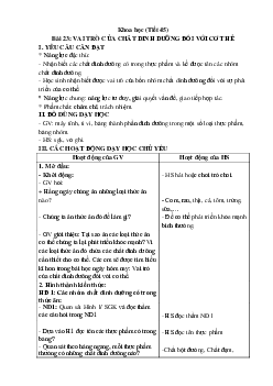 Giáo án Khoa học lớp 4 Bài 23 | Kết nối tri thức