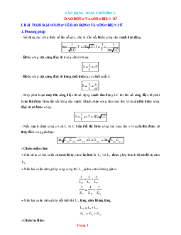 Các phương pháp giải chương Dao động điện từ và Sóng điện từ vật lí 12