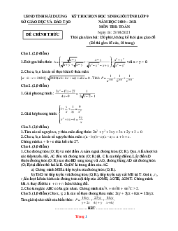 TOP 30 đề thi HSG cấp tỉnh năm 2020-2021 hay (có đáp án và lời giải chi tiết)