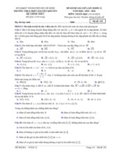 Đề giữa kì 1 Toán 12 năm 2025 – 2026 trường Nguyễn Khuyến – TP HCM