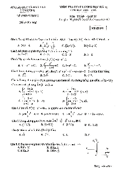 Đề kiểm tra học kỳ 2 Toán 12 năm học 2018 – 2019 sở GD&ĐT Lâm Đồng