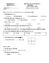Đề thi giữa kỳ học kỳ 1 môn Toán lớp 2 năm học 2024 - 2025 - Đề số 3 | Bộ sách Kết nối tri thức