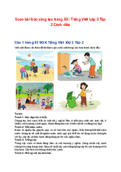 Soạn bài Góc sáng tạo trang 93 | Tiếng Việt Lớp 3 Tập 2 Cánh diều