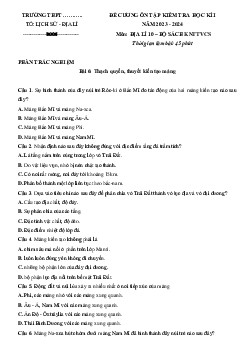 Đề cương ôn tập học kì 1 môn Địa lí 10 năm 2023 - 2024 (Sách mới) | Kết Nối Tri Thức