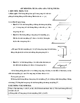Tài liệu chủ đề đường thẳng song song với mặt phẳng
