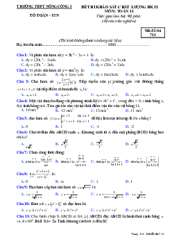 Đề thi HK2 Toán 11 năm học 2016 – 2017 trường THPT Nống Công 3 – Thanh Hóa