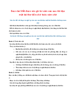 Soạn bài Viết đoạn văn ghi lại cảm xúc sau khi đọc một bài thơ bốn chữ hoặc năm chữ | Ngữ văn 7 Tập 1 Kết nối tri thức