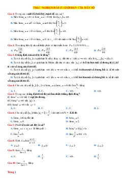 Câu hỏi trắc nghiệm Toán 11 Bài 15: Giới hạn của dãy số mức thông hiểu