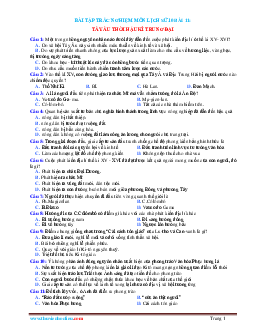 Trắc nghiệm Sử 10 Bài 1: Tây Âu thời hậu kì trung đại (có đáp án)