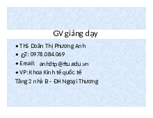 Chương 1: Giới thiệu chung | Kinh tế vi mô | Đại học Ngoại thương