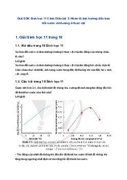 Giải SGK Sinh học 11 Cánh Diều bài 3: Nhân tố ảnh hưởng đến trao đổi nước và khoáng ở thực vật