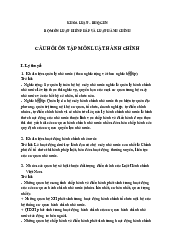 Đề cương ôn thi vấn đáp - Luật Hành Chính | Trường Đại học Luật, Đại học Quốc gia Hà Nội