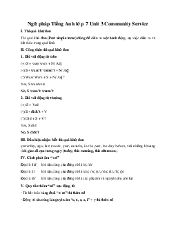 Ngữ pháp Tiếng Anh lớp 7 Unit 3 Community Service