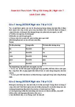 Soạn bài Thực hành Tiếng Việt trang 26 | Ngữ văn 7 sách Cánh diều