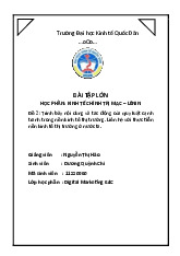 Bài lớn kinh tế chính trị - Kinh tế Chính trị Mác-Lê Nin (KTCT01) | Đại học kinh tế quốc dân NEU