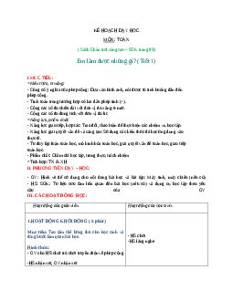 Giáo án Toán 2 sách Chân trời sáng tạo (cả năm) | Tuần 12 | Tiết 1