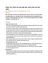 Đoạn văn về lợi ích của việc đọc sách chọn lọc hay nhất