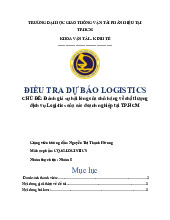 Đánh giá sự hài lòng của chủ hàng về chất lượng dịch vụ Logistics của các doanh nghiệp tại TP.HCM | Đại học giao thông vận tải