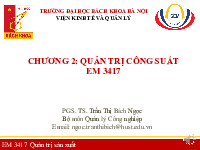 Bài giảng Chương 2: Quản trị công suất môn Quản lí sản xuất | Đại học Bách Khoa Hà Nội