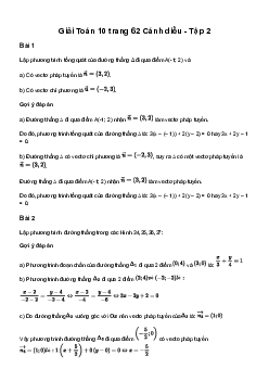 Giải Toán 10 Bài 3: Phương trình đường thẳng | Cánh diều