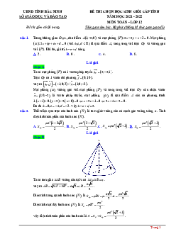 Đề thi học sinh giỏi tỉnh Toán 12 năm 2021 – 2022 sở GD&ĐT Bắc Ninh
