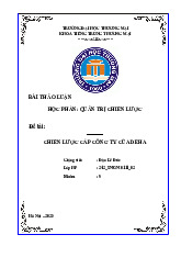 Chiến lược cấp công ty của Deha | Bài thảo luận Quản trị chiến lược