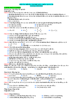 Bộ câu hỏi ôn tập Vật lí 10 học kỳ 2