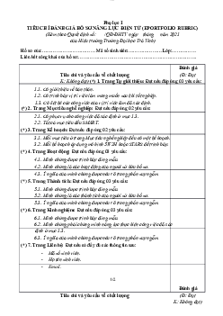 Tài liệu về tiêu chí đánh giá hồ sơ năng lực điện tử | Đại học Thăng Long