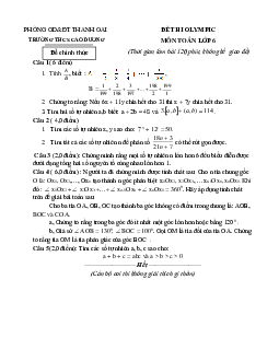 Đề thi Olympic môn Toán lớp 6