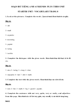 Sách bài tập tiếng Anh 6 Starter Unit Vocabulary trang 8 - Chân trời sáng tạo
