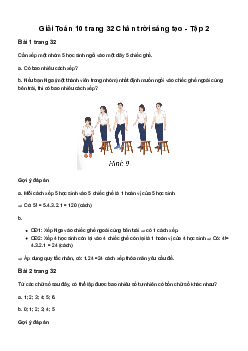Giải Toán 10 Bài 2: Hoán vị, chỉnh hợp và tổ hợp