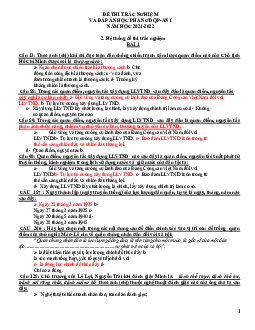 Trắc nghiệm học phần Giáo dục quốc phòng- an ninh 1 (Có đáp án)