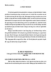 Đề Cương Tiểu Luận: Vận Dụng Triết Học Mác-Lênin Trong Kinh Tế Thị Trường | Môn Triết học Mác Lênin - Trường Cao đẳng Kỹ nghệ II