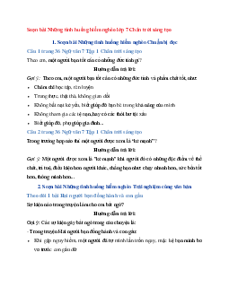 Soạn bài Những tình huống hiểm nghèo | Ngữ Văn 7 Chân Trời Sáng Tạo tập 1